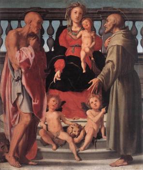 雅各佈 達 蓬托爾莫 Madonna And Child With Two Saints